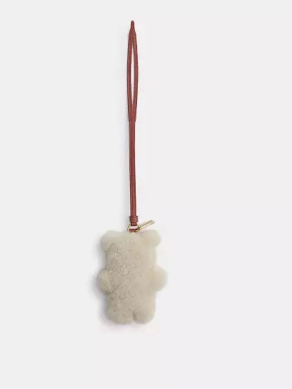 Coach plush shearling bear hag charm NWT